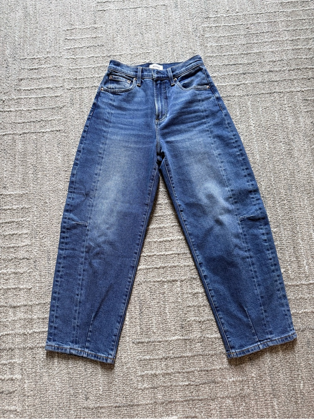 pistola Mid Blue Ankle Crop Straight Jeans